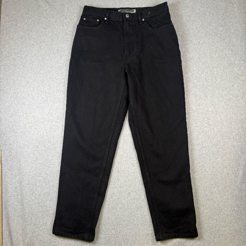 Vintage Anchor Blue Women Size 13 Short Loose Fit Denim Jeans Black 100% Cotton